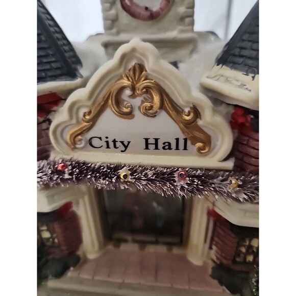 Christmas Victoria Falls Porcelain Lighted House- City Hall Collector Series III - Picture 2 of 9